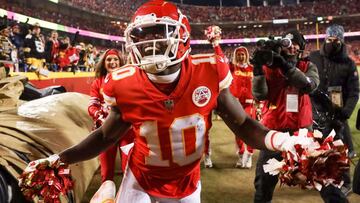 Chiefs Tyreek Hill celebrated a touchdown last week against the Steelers by dancing with pom-poms among the cheerleaders. The NFL fined the WR $12K today.